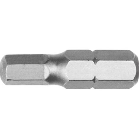 Embout pour vis à 6 pans femelle 1/4'', semi-dur, 25 mm de long, Cote s/plats : 4,0 mm (1/2)