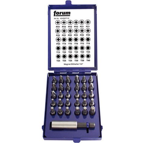 Assortiment d'embouts, mélangé, empreinte cruciforme PH et PZ/TORX®, 31 pièces (1/4)