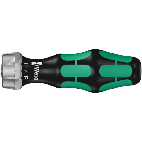 Wera – Poignée à cliquet Vario 6mm – 45 dents – Fixation femelle – Commutateur de direction en fonte de zinc – Poignée Kraftform-Plus