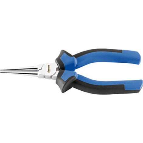 Pince à longs becs, à becs longs, ronds, en acier au chrome vanadium, tête chromée, poignées à gaine en plastique, Long. : 160 mm, Long. des becs 41,0 mm (1/3)