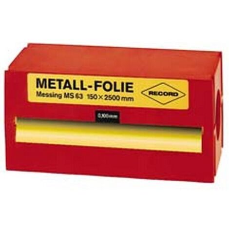Feuille clinquant laiton 150x2500x0,100mm RECORD 1 PCS