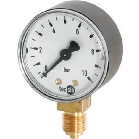 Manomètre, raccord radial par le bas, Ø nominal : 40 mm, Raccord G 1/8 pouces, Plage d'affichage 0-10 bar