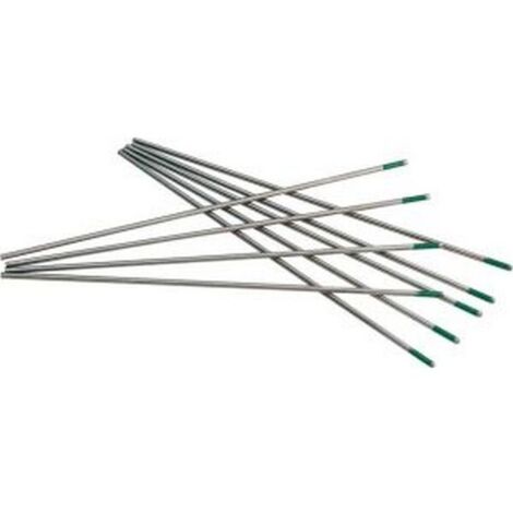 Electrode en tungstène couleur verte, Ø : 2,4 mm (Par 10)