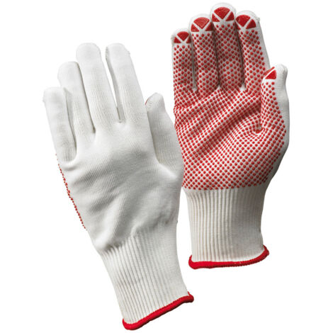 Gant en tricot, coton polyester, blanc, Taille : 7 (par 12) (1/4)