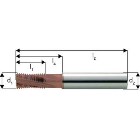 Fraise à fileter GFM en carbure monobloc, arrosage central, revêtement TiCN, Ø d1 : 16 mm, Pas 1,50 mm, Lames de l1 25 mm, Pour Ø filetage : 22 mm (1/5)