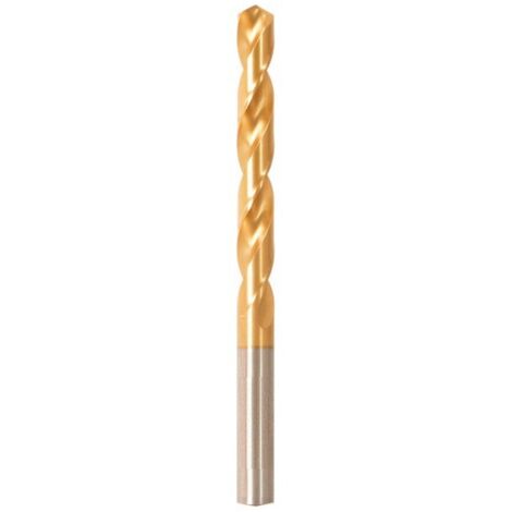 Foret hélicoïdal avec queue cylindrique, en acier à coupe rapide, type N, DIN 338, surface avec revêtement TiN, Ø h8 : 5,10 mm, Long. totale 86 mm (1/5)