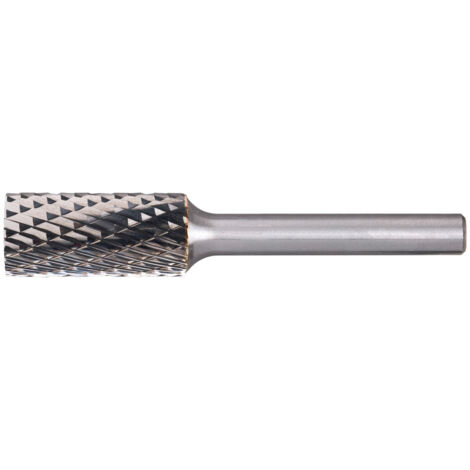Fraise sur tige de 6 mm, en carbure, forme cylindrique ZYA, denture 3 PLUS, Forme : ZYA 0413, Ø de la tête 4 mm, Long. de tête 13 mm, Long. totale : 55 mm (1/2)
