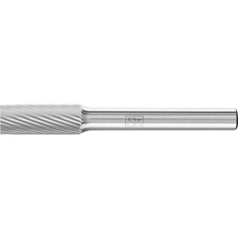 Fraise sur tige de 6 mm, en carbure, forme cylindrique ZYA, denture 5, Forme : ZYA 0820, Ø de la tête 8 mm, Long. de tête 20 mm, Long. totale : 60 mm