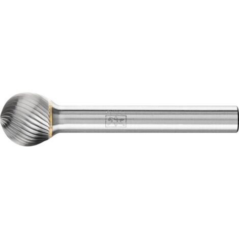 Fraise sur tige de 6 mm, en carbure, forme sphérique KUD, denture 5, Forme : KUD 1210, Ø de la tête 12 mm, Long. de tête 10,8 mm, Long. totale : 50 mm (1/5)