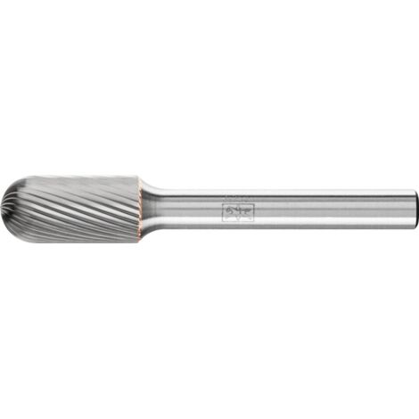 Fraise sur tige de 6 mm, en carbure, forme sphérique cylindrique WRC (bout rond), denture 5, Forme : WRC 1020, Ø de la tête 10 mm