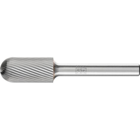 Fraise sur tige de 6 mm, en carbure, forme sphérique cylindrique WRC (bout rond), denture 5, Forme : WRC 1225, Ø de la tête 12 mm