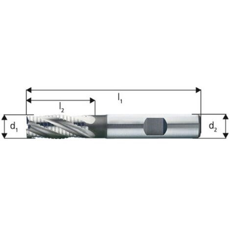 Fraise de semi-finition courte, type NF, en acier à coupe rapide à 5% de cobalt, sans revêtement, Ø d1 - k12 : 18,0 mm, Long. totale l1 92 mm (1/5)