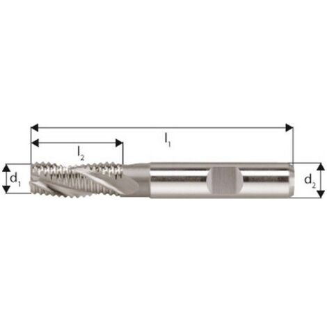 Fraise d'ébauche courte, type NR, en acier à coupe rapide à 5% de cobalt, sans revêtement, Ø d1 - k12 : 6,0 mm, Long. totale l1 57 mm (1/5)