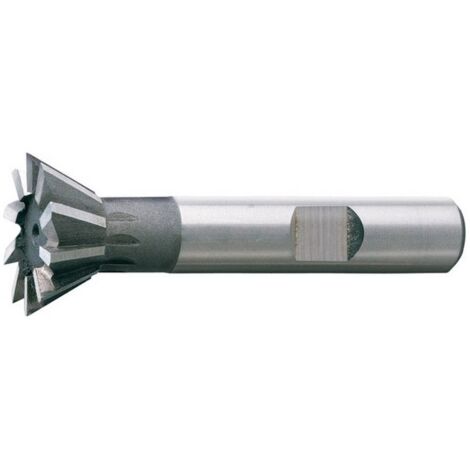 Fraise conique, forme C, 60°, Ø d1 - js16 : 20,0 mm, Long. totale l1 63 mm, Hauteur de coupe b - js 14 8,0 mm, Ø queue d2 - h6 : 12 mm, Dents : 8 (1/5)