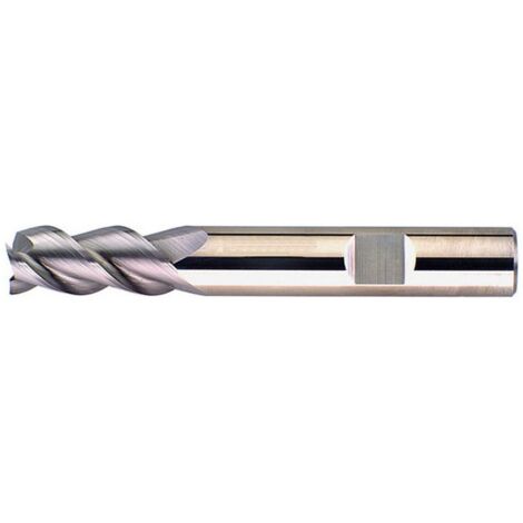 Fraise cylindrique longue, 3 dents, 45°, en carbure monobloc, sans revêtement, Ø d1 - h10 : 4,0 mm, Long. totale l1 57 mm, Long. coupe l2 8 mm (1/5)