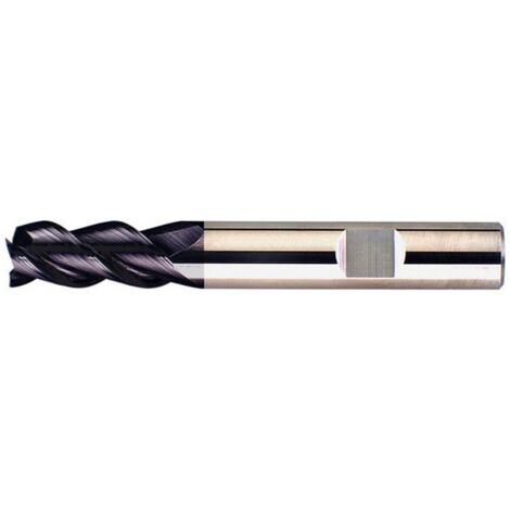 Fraise longue, 3 dents, 45°, en carbure monobloc, recouverte de TiAIN, Ø d1 - h10 : 3,0 mm, Long. totale l1 57 mm, Long. coupe l2 7 mm (1/5)