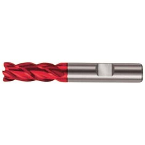 Fraise cylindrique longue, 4 dents, en carbure monobloc avec angle d'hélice de 35°/38°, queue HB, Fire, Ø d1 - h10 : 10,0 mm, Long. totale l1 72 mm (1/5)