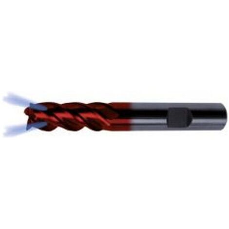 Fraise à queue, longue, type NH, 4 dents, en carbure monobloc, angle d'hélice de 40°/42° et arrosage centrale, Ø d1 - h10 : 8,0 mm, Long. totale l1 63 mm (1/5)