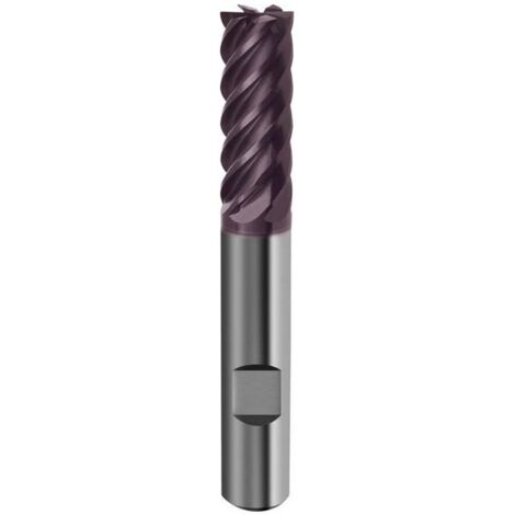 Fraise cylindrique longue, type H, en carbure monobloc, queue HB, de 6 à 8 dents, recouverte de TiAIN, Ø d1 - e8 : 14,0 mm, Long. totale l1 83 mm (1/5)