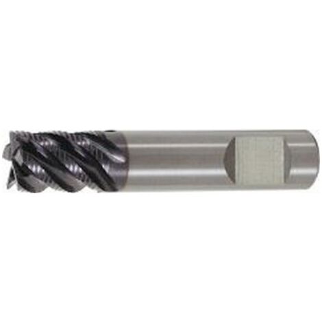 Fraise d'ébauche courte, type HR, en carbure monobloc, surface recouverte de TiAlN, pour le traitement de l'INOX, Ø d1 - h10 : 6,0 mm
