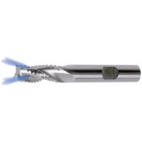 Fraise d'ébauche avec arrosage centrale, longue, en carbure monobloc, pour aluminium, Ø d1 - h10 : 12,0 mm, Long. totale l1 83 mm, Long. coupe l2 22 mm (1/5)