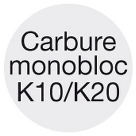 Barreau rond en carbure monobloc, Ø - h6 : 8,0 mm, Long. totale 75 mm, Long. coupe 12 mm