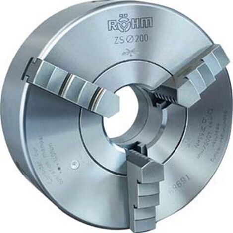 Mandrin à 3 mors ZG n° 315, fonte, Taille Ø : 125 mm, Cône court KK 4, Ø de trou traversant E 32 mm, Vitesse max. : 4000 tr/mn