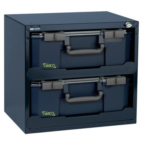 SafeBox 150x2 coffre-fort (équipé) L.451xP.330xH.403mm boîtier en acier avec 2 bacs de tri 871533 avec serrure et rails télescopiques RAACO (1/4)