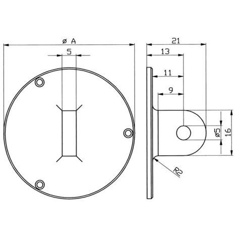 Dos des œillet pour D. de bague extérieure 58 mm adapté à horloges de mesure KÄF