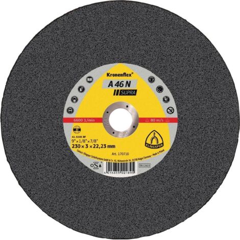 Disque à tronçonner A 46 N Supra D125x25 mm contre-coudé aluminium perçage 222 (Par 25) (1/2)