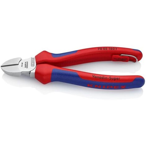 Pince coupante de côté KNIPEX 160mm - Gainage bi-matière - Chromée - Œillet antichute - ( Prix pour 1 )