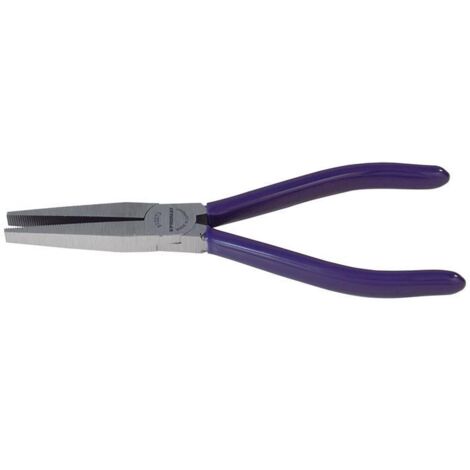 Pince à becs longs longueur totale 160 mm tête polie longue, plat revêtement en plastique (1/2)
