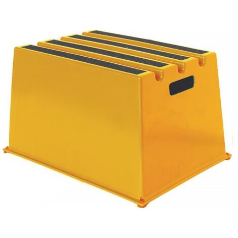 Escabeau robuste, 1 plateforme - H. 307 mm, jaune
