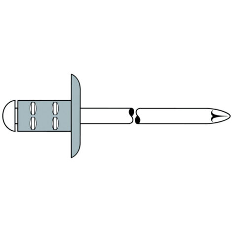 Rivet POP PolyGrip tige de rivet D. x l. 4 x 10 mm K12 aluminium/acier inoxydable 500 pièce GESIPA (Par 500) (1/2)