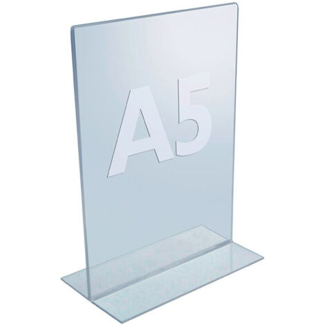 Présentoir de comptoir DIN A5 acrylique transparent autonome (1/2)