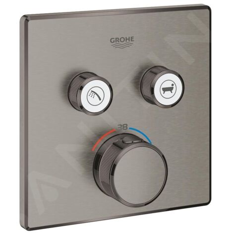 Termostato GROHTHERM SMARTCONTROL angular, 2 válvulas de cierre grafito duro cepillado GROHE (1/5)