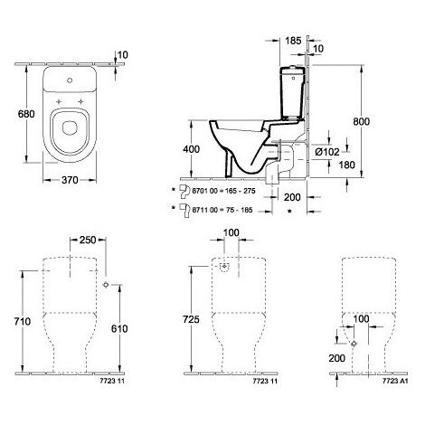 Subway, Accessoires, mécanisme à touche DualFlush, chroméé, alimentation latérale ou arrière, En porcelaine sanitaire Blanc