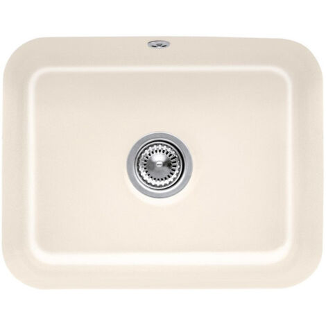 Cisterna 60C, Éviers à encastrer par le dessous, 550 x 440 mm, Installation sous un plan de travail en pierre naturelle ou reconstituée, Cuve sous-plan inclus Vidage automatique et Set de fixation Tim