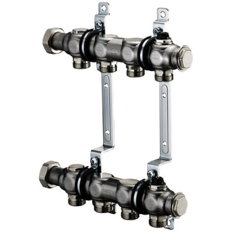 Distributeur inox Multidis SH pour raccordement radiateur, G 3/4Z AG 6 cercles OVENTROP