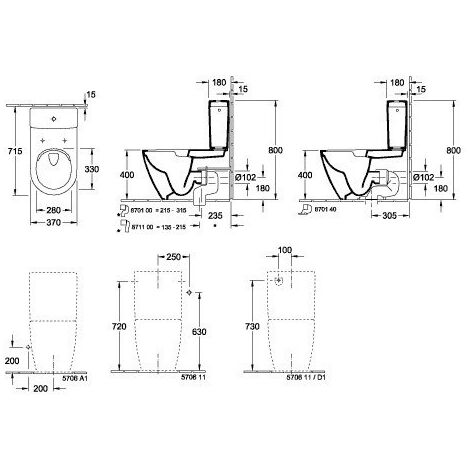 Accessoires, mécanisme à touche DualFlush, chromé, alimentation latérale ou arrière, En porcelaine sanitaire Blanc