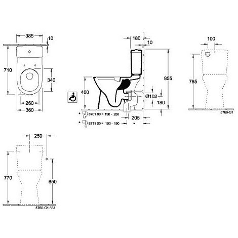 Réservoir O.NOVO, entrée latérale, réversible blanc VILLEROY & BOCH