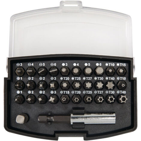 Assortiment d'embouts 32 pièces fente/PH/PZD/TX/TX-BO/6 pans NOW