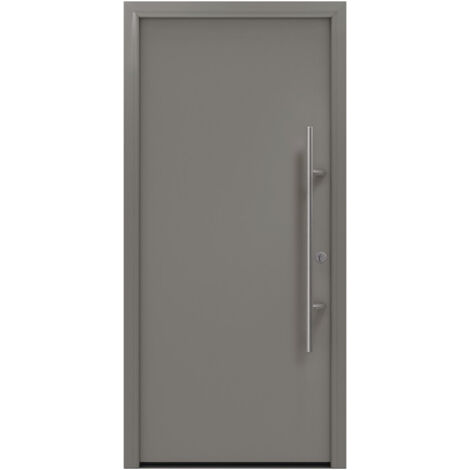 Porte d'entrée métallique PRO Anthracite CH 703 sans vitrage Largeur 1100 mm Hauteur 2100 mm DIN gauche RC 2 selon DIN EN 1627 PROMAT