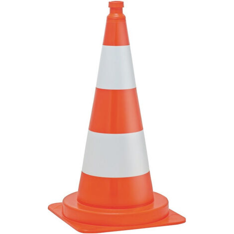 FP – Cône de signalisation empilable 745 mm – Lot de 10 – PVC fluorescent résistant aux UV – Dimensions base 40 x 40 cm