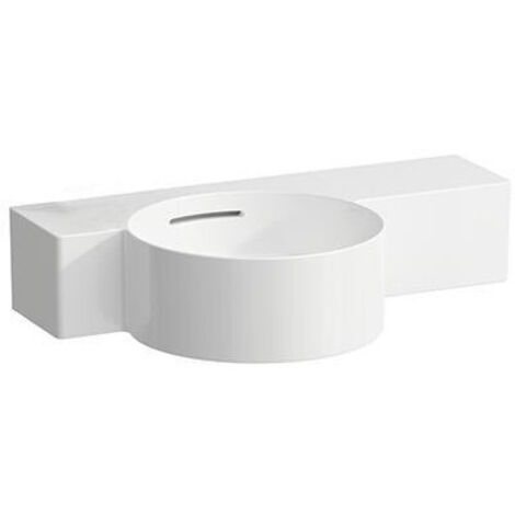 Lave-mains VAL 550x315 mm, tablette à droite, blanc, sans trou pour robinetterie, avec trop-plein LAUFEN (1/3)