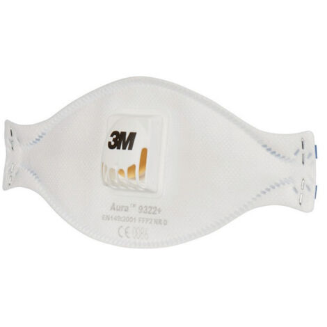 Masque respiratoire Aura 9322+ FFP2 NR D avec valve expiratoire 3M (Par 10)