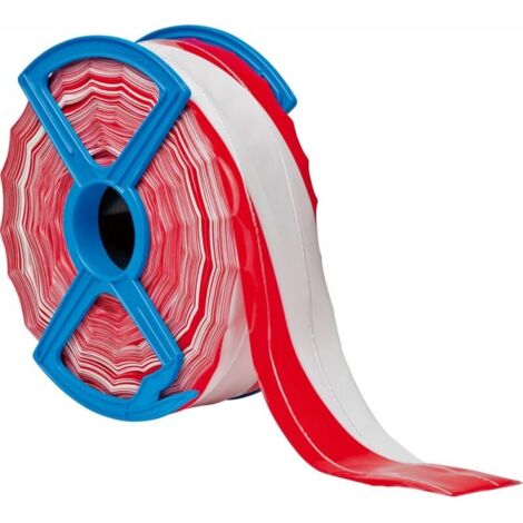 Ruban de protection rouge / blanc mat 250 m