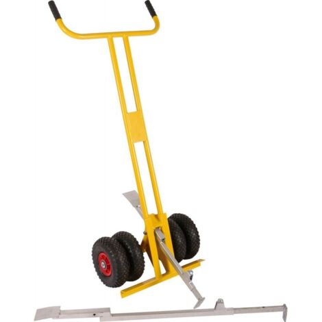 Chariot de pose pavé réglable 300-1000mm – Charge maximale 300kg – Pour chantiers humides – Couleur jaune RAL 1021 – 2 roues