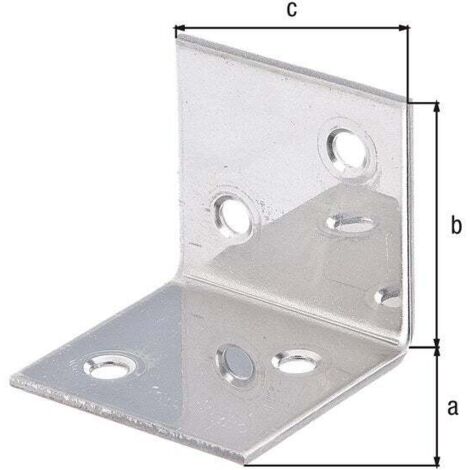 FP – Lot de 10 équerres de fixation inox 40 x 40 x 40 mm – 4 perçages pour vis – Épaisseur 2 mm pour assemblages solides