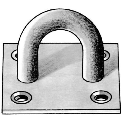 Oeillet sur plaque 55x55x5mm chromé brillant (1/3)
